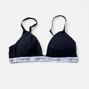 Calvin Klein Black Bralette with White Logo Band